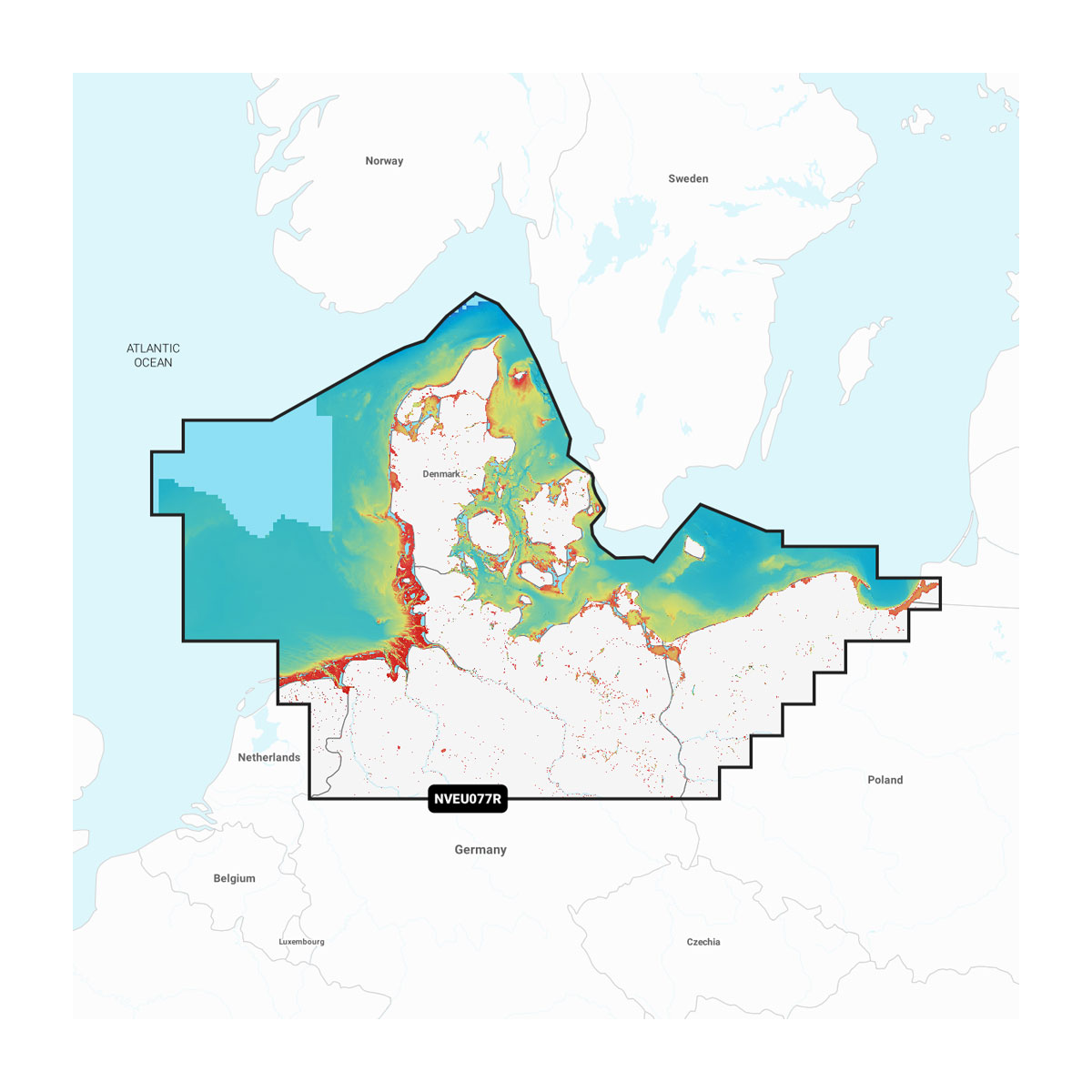 Danija, Vokietija & Lenkijos pakrantė - Batimetrija NVEU077R Garmin Navionics Vision+