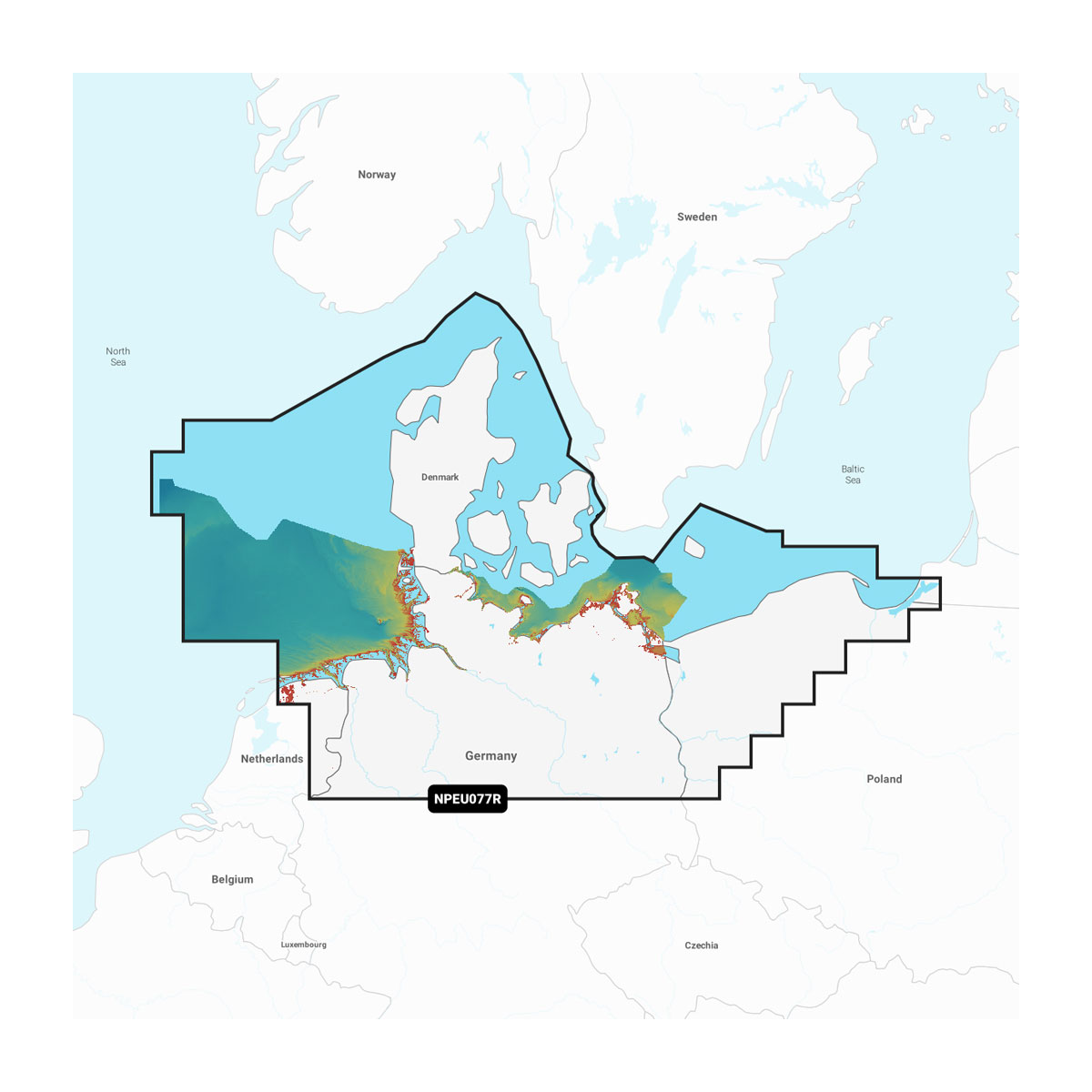 Danija, Vokietija & Lenkijos pakrantė - Batimetrija NPEU077R Navionics Platinum+